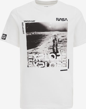 WE Fashion T-shirt 'NASA' i vit: framsida