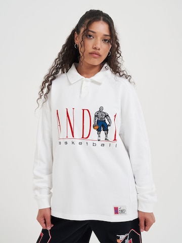 Sweat-shirt AND1 en blanc : devant