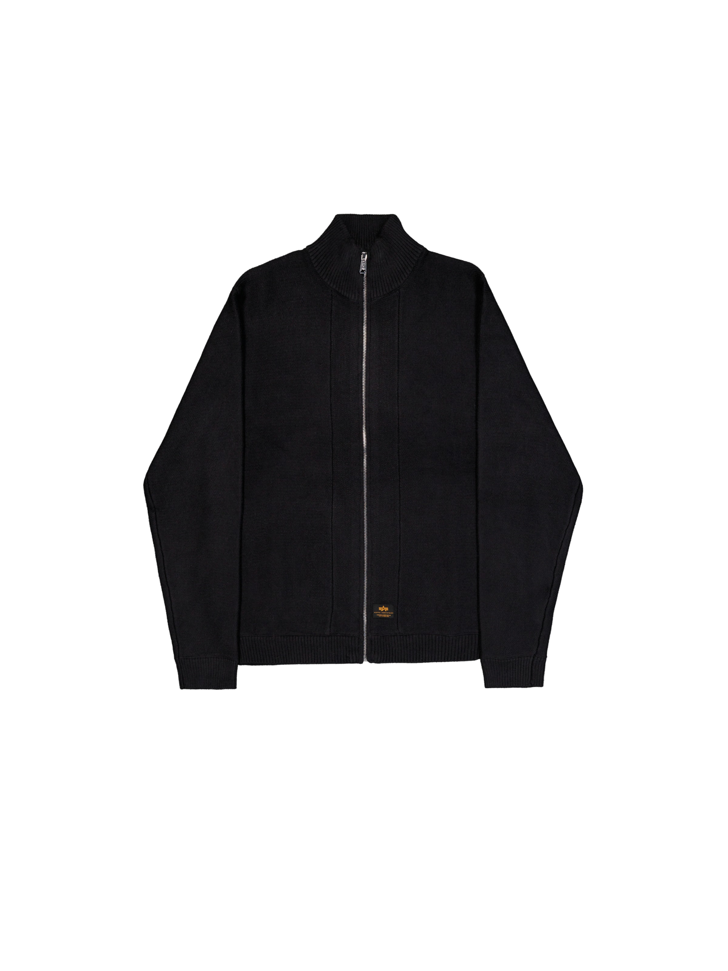 ALPHA INDUSTRIES Knit cardigan in Black: front