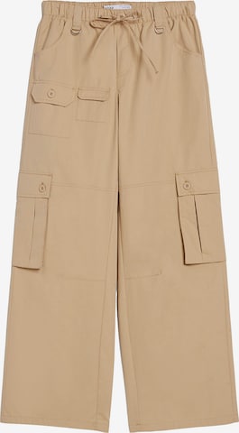 Bershka Wide Leg Hose in Beige: predná strana