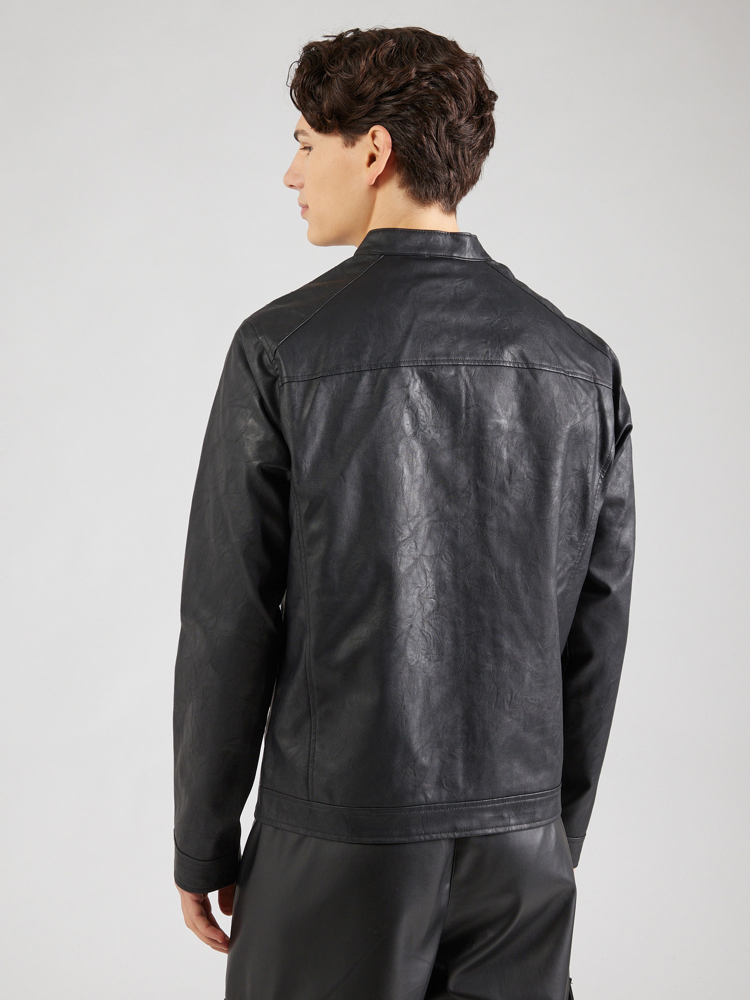 JJ REBEL Giubbotto Puffer Jreblight Con Colletto, Nero, Taglia S Uomo, Giacca Invernale Urbana