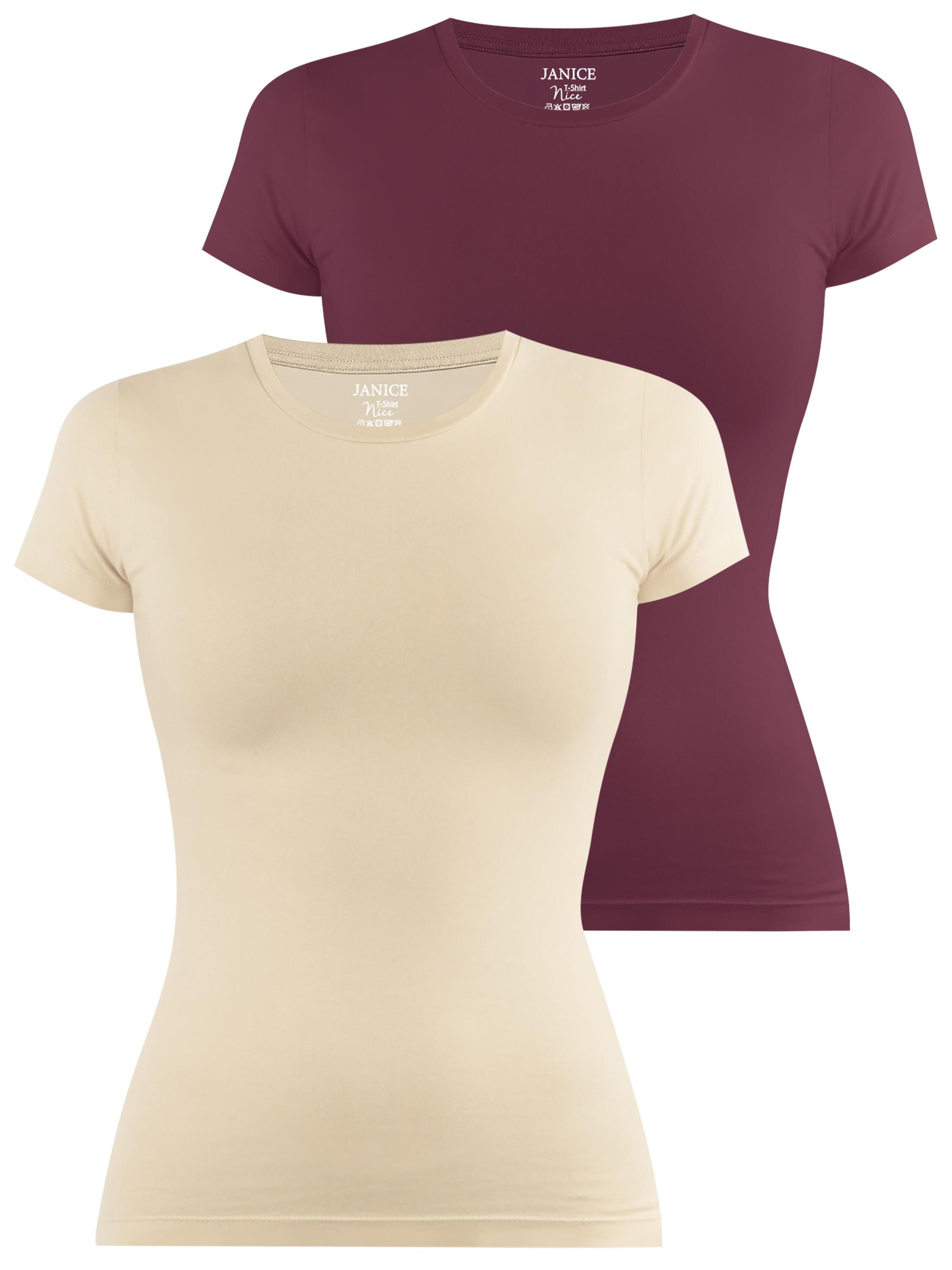 Janice Shirt 'Nice' in Beige: voorkant