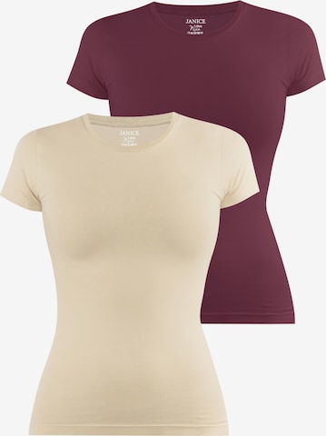 Janice Shirt 'Nice' in Beige: Vorderseite