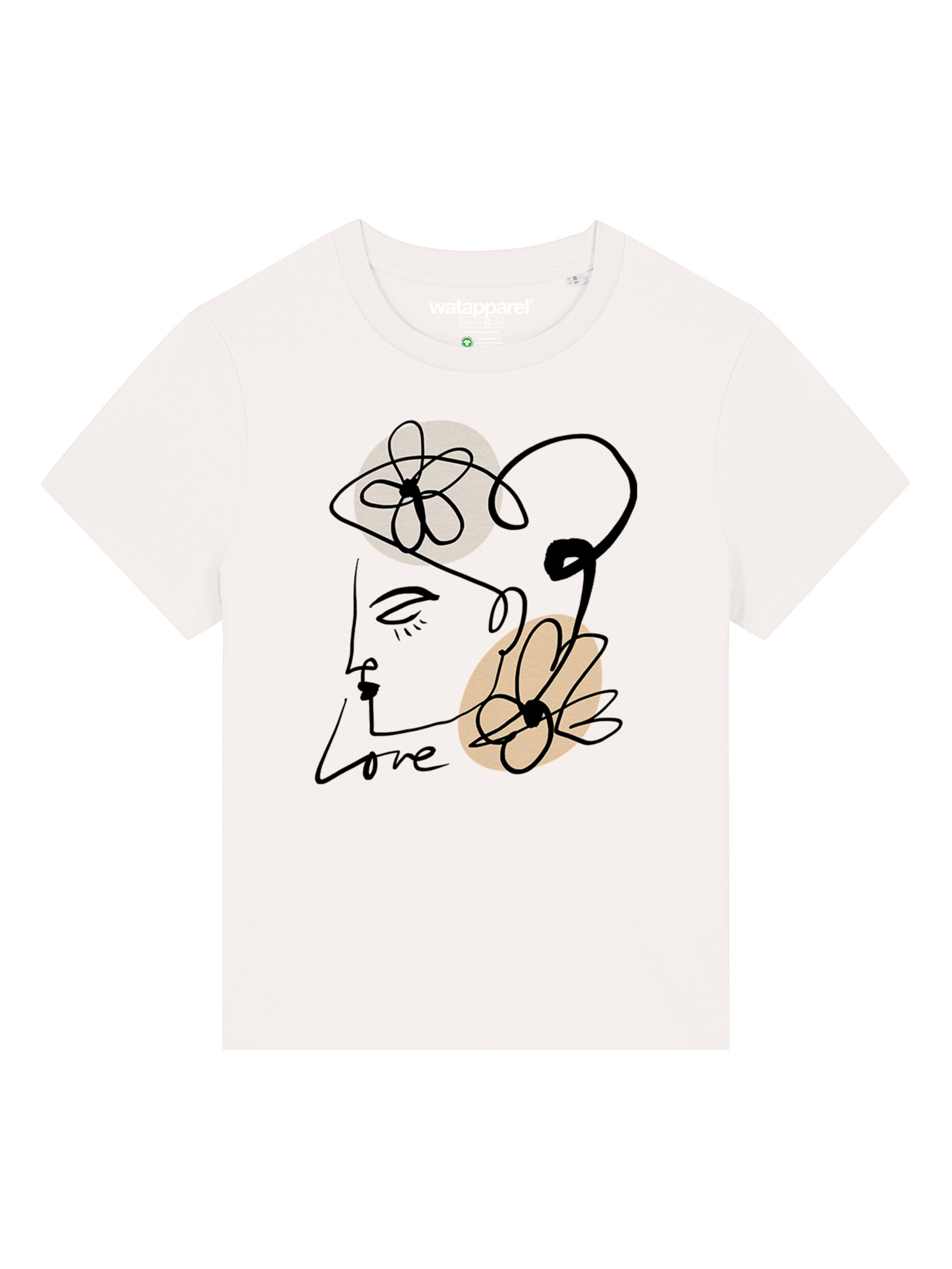 T-shirt 'Self love' Watapparel en blanc : devant