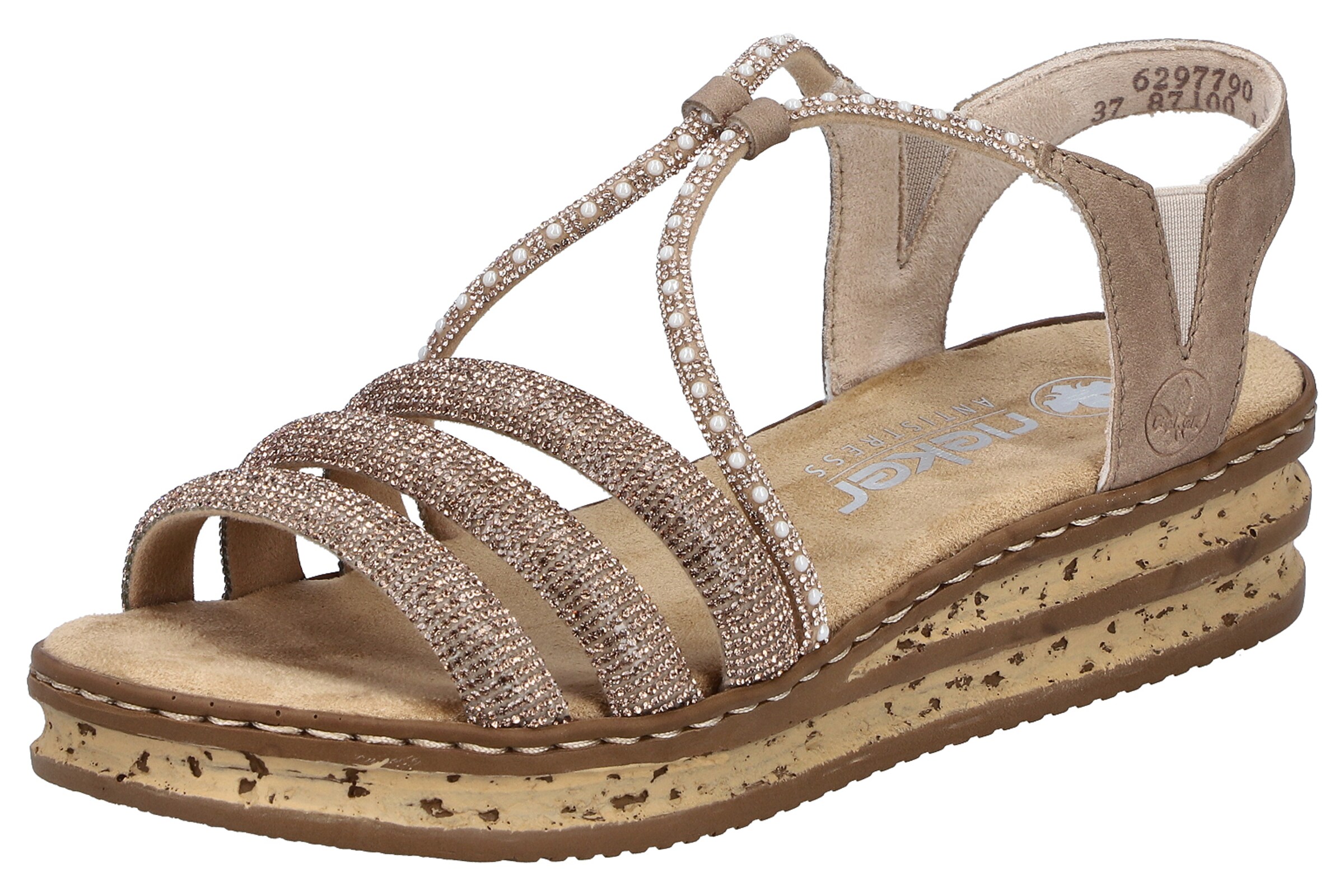 Rieker Strap Sandals '62977' in Brown: front