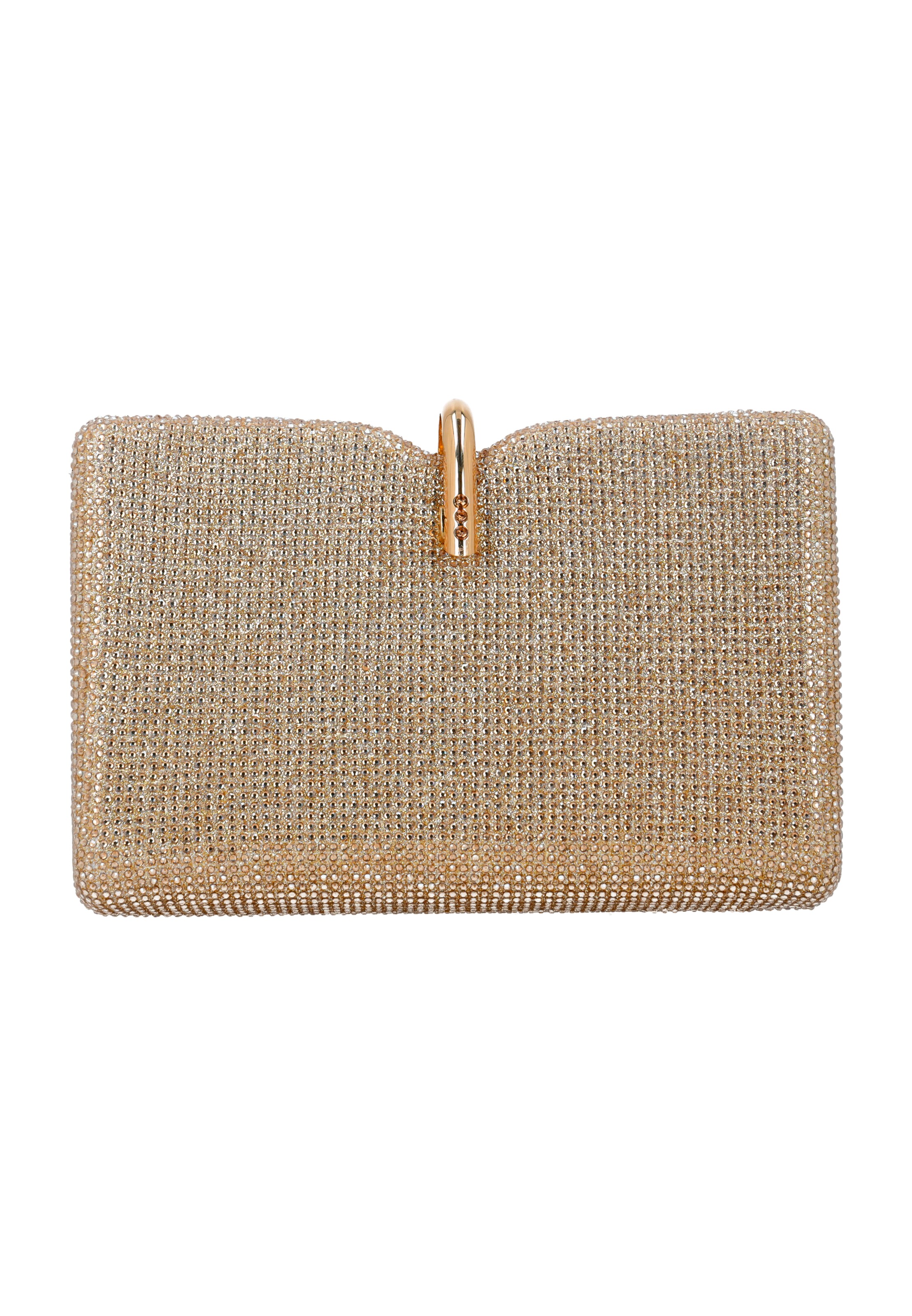 usha BLACK LABEL Clutch in Gold: front