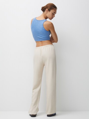 Pull&Bear Wide Leg Hose in Beige