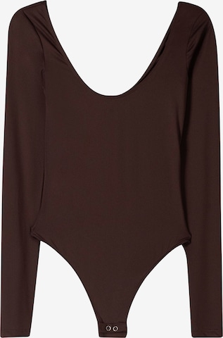 Body a maglietta di Bershka in marrone: frontale