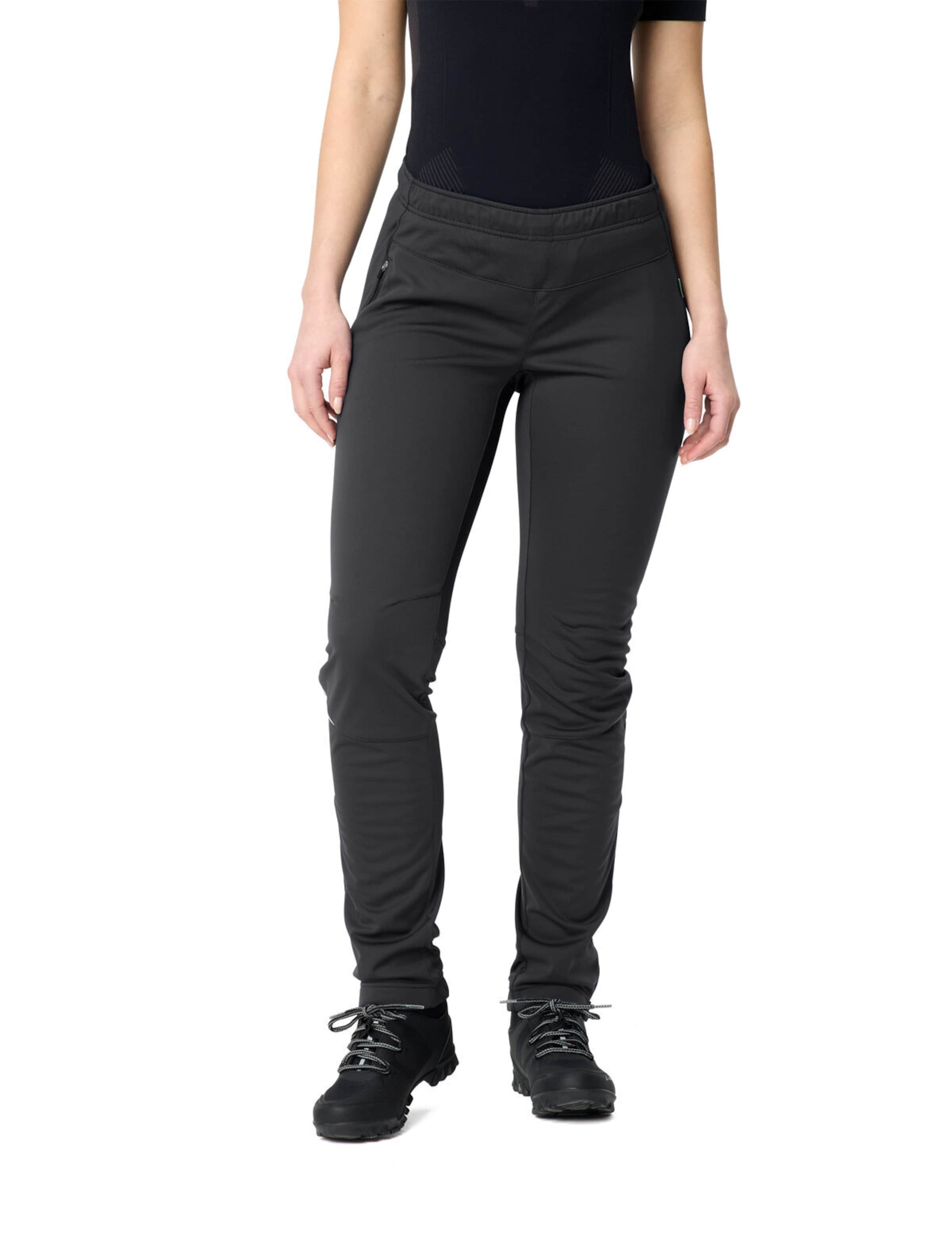 VAUDE Slimfit Sportbroek 'Wintry V' in Zwart: voorkant