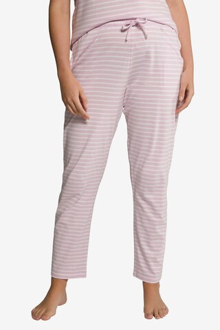 Ulla Popken Pyjamahose 'Ringel' (GOTS) in Pink: predná strana