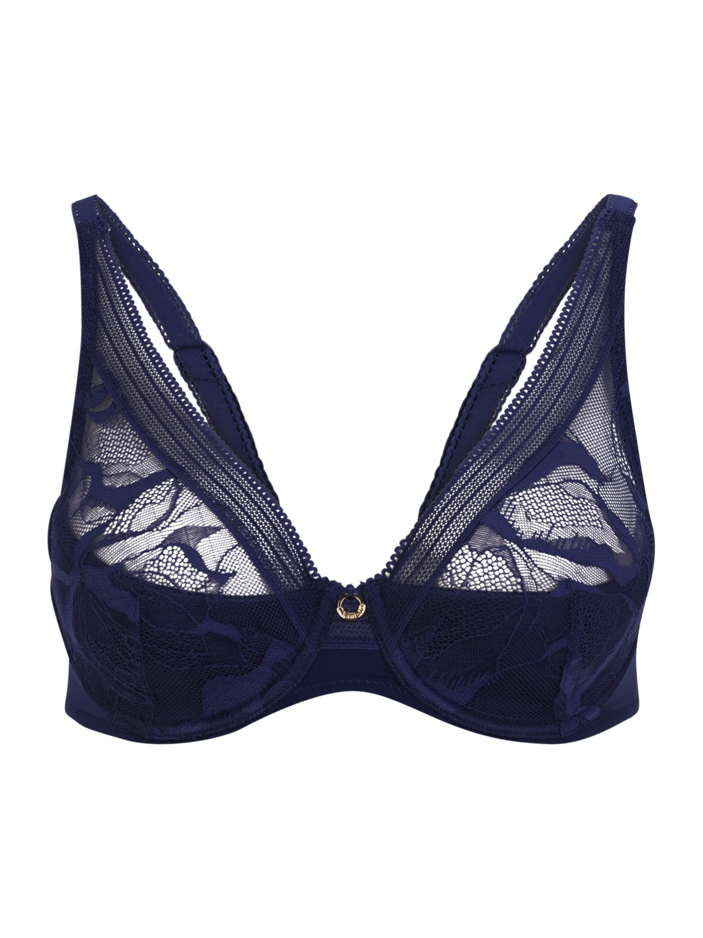 Chantelle - Triangular Soutien 'TRUE LACE' em azul: frente