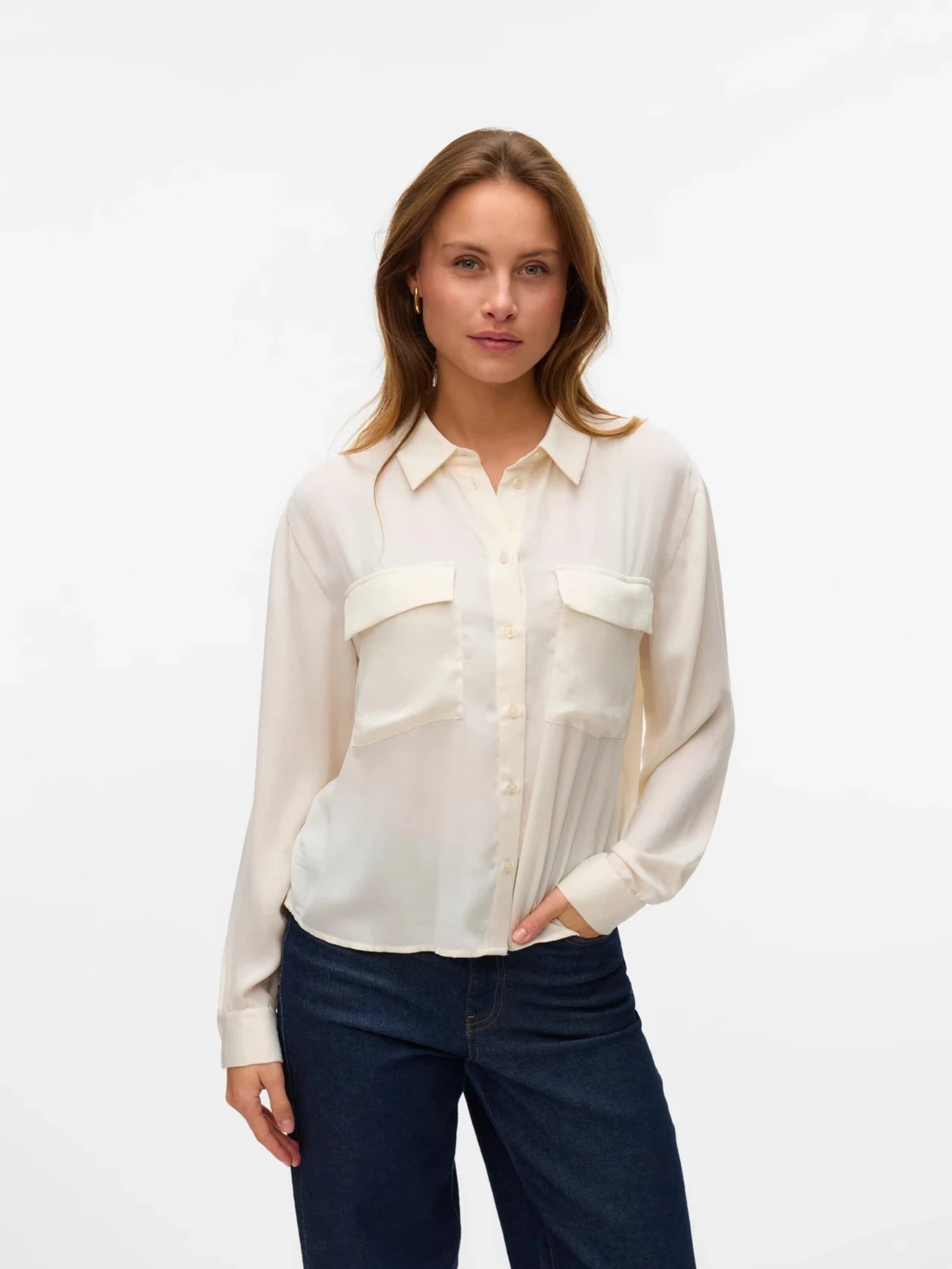VERO MODA Blouse in Wit: voorkant