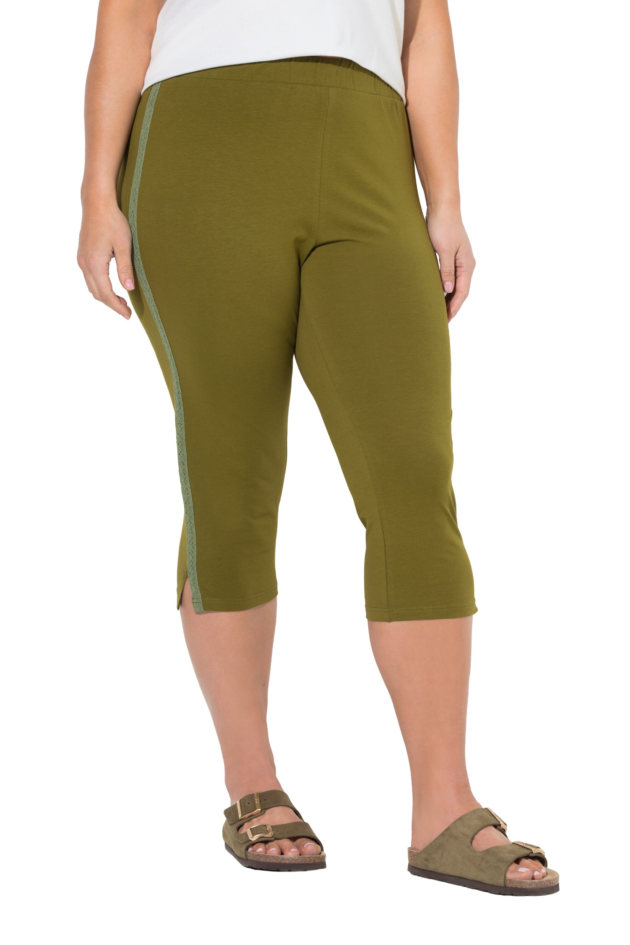 Ulla Popken Slim fit Pants in Green: front