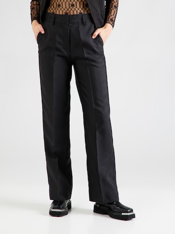 SECOND FEMALE - regular Pantalón de pinzas 'Elegance' en negro: frente