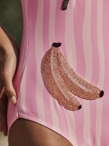 Next Bustier Badeanzug in Pink