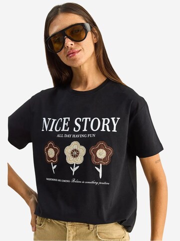 T-shirt Bianco Lucci en noir