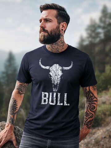 Neverless Shirt 'Bull'‌ in Blau