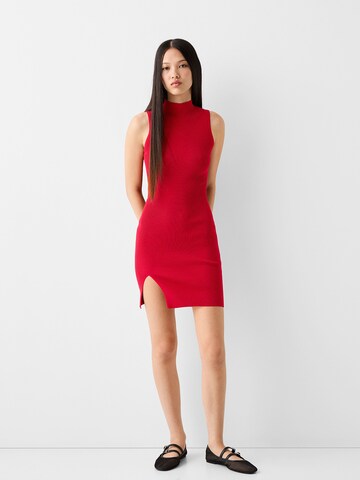 Bershka Gebreide jurk in Rood