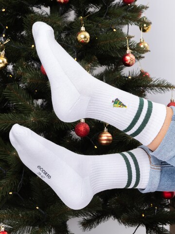 Occulto Athletic Socks 'Rudolph' in White