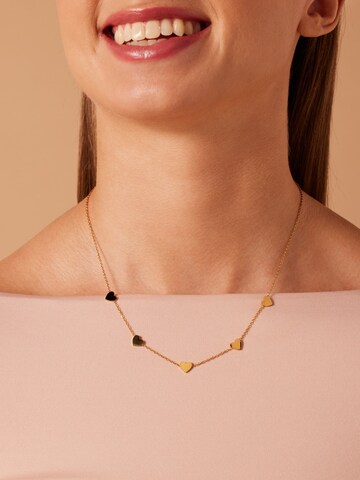 Lucardi Ketting 'Herz' in Goud: voorkant