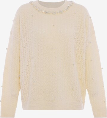 Pull-over faina en blanc : devant