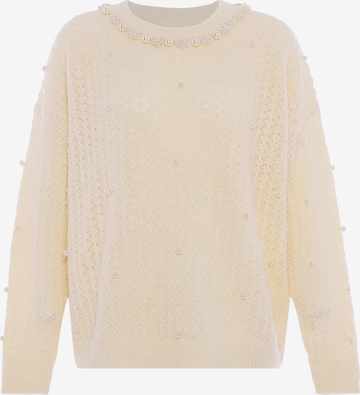 Pull-over faina en blanc : devant