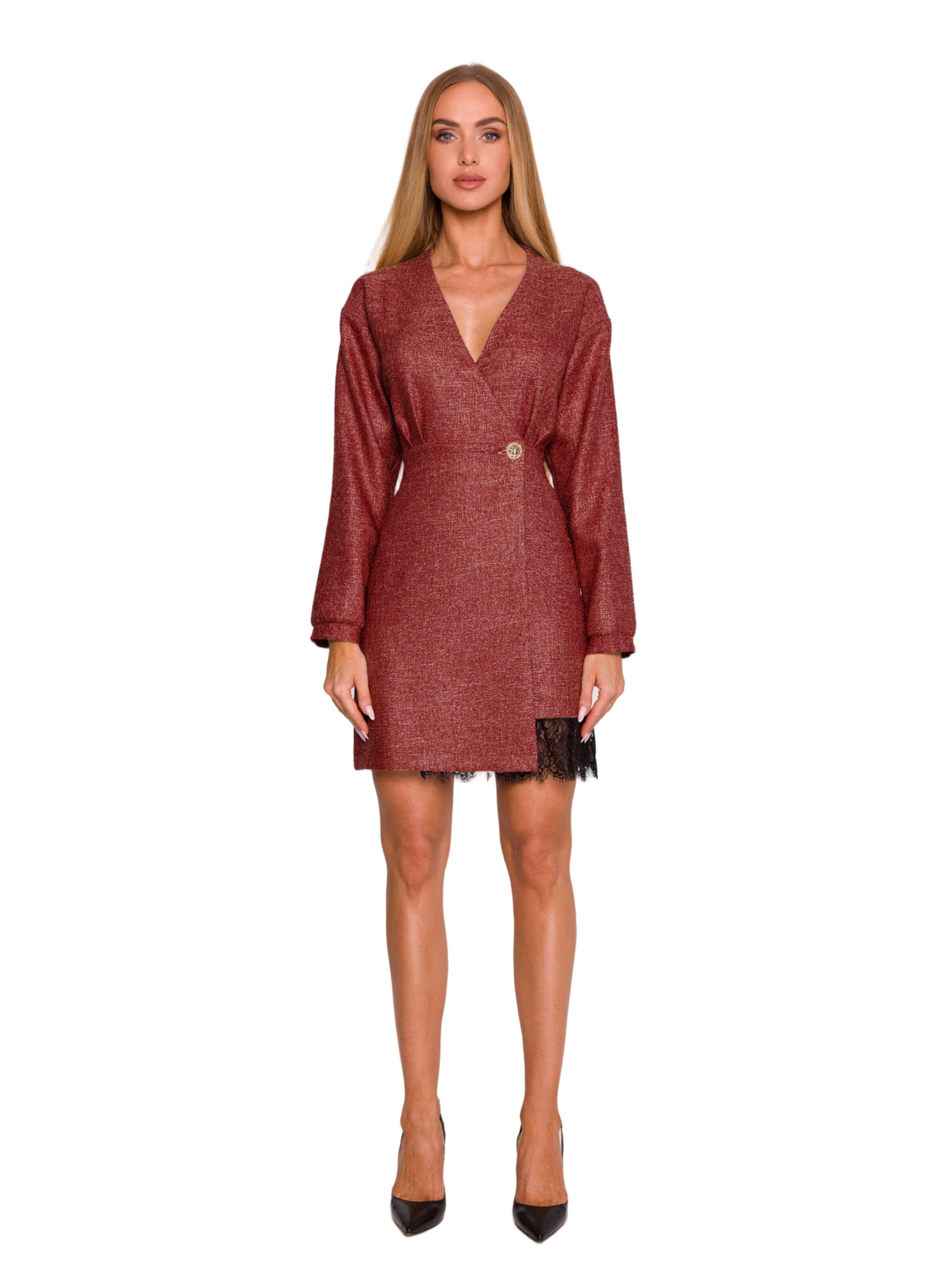 Rochie 'Sukienka tweedowa z koronką' de la made of emotion pe roșu