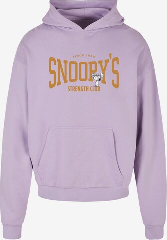 Sweat-shirt 'Peanuts - Strength Club' Merchcode en violet : devant