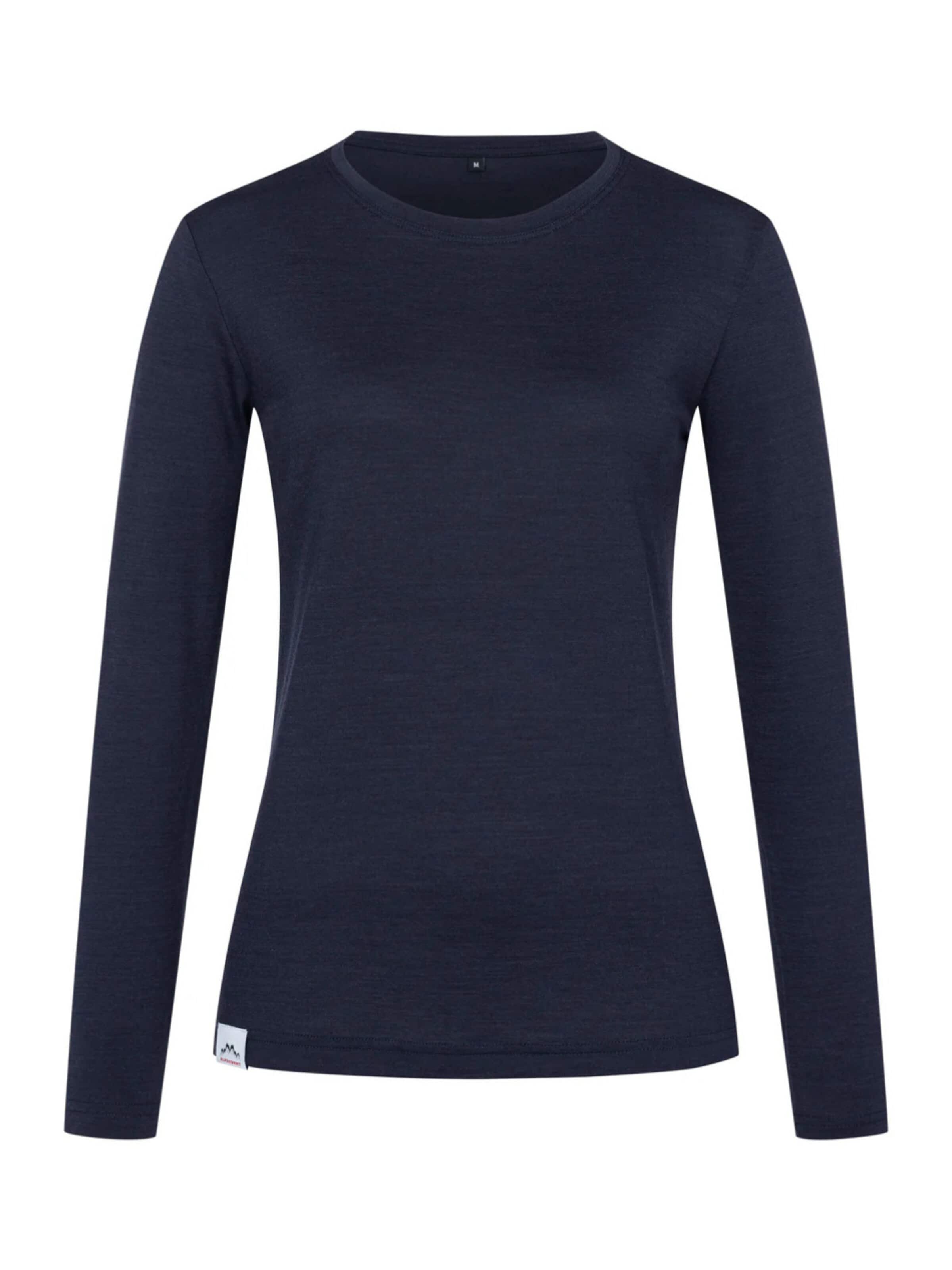 Alpenwert Shirt 'Longsleeve Damen Merino' in Blue: front
