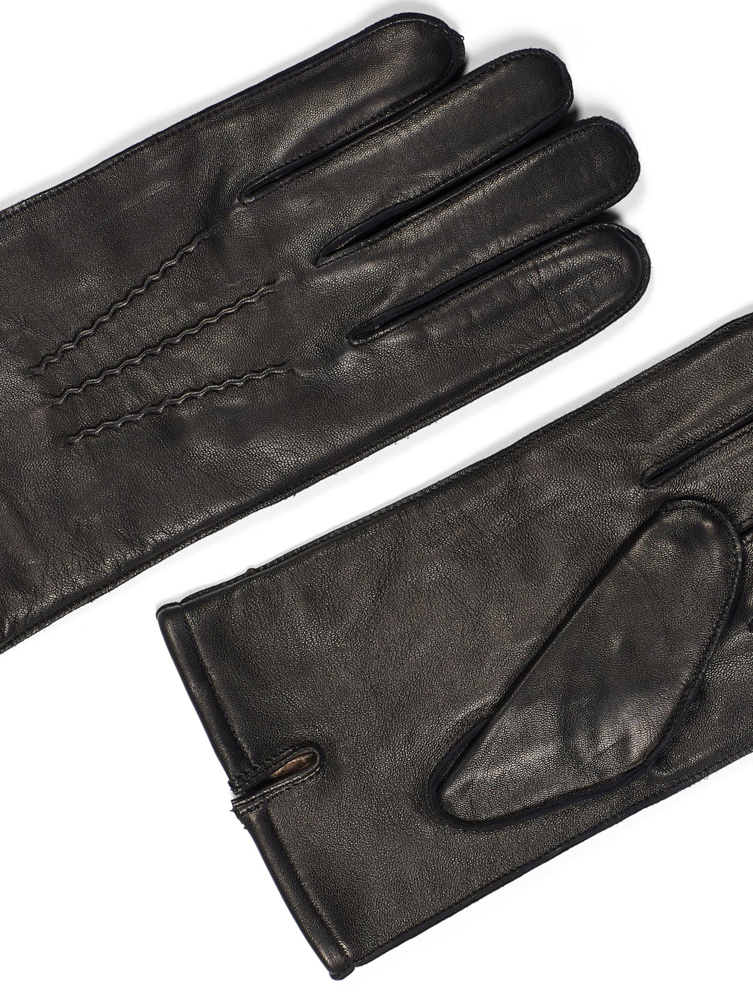 Howard London Fingerhandsker 'Leather Gloves William Black' i sort