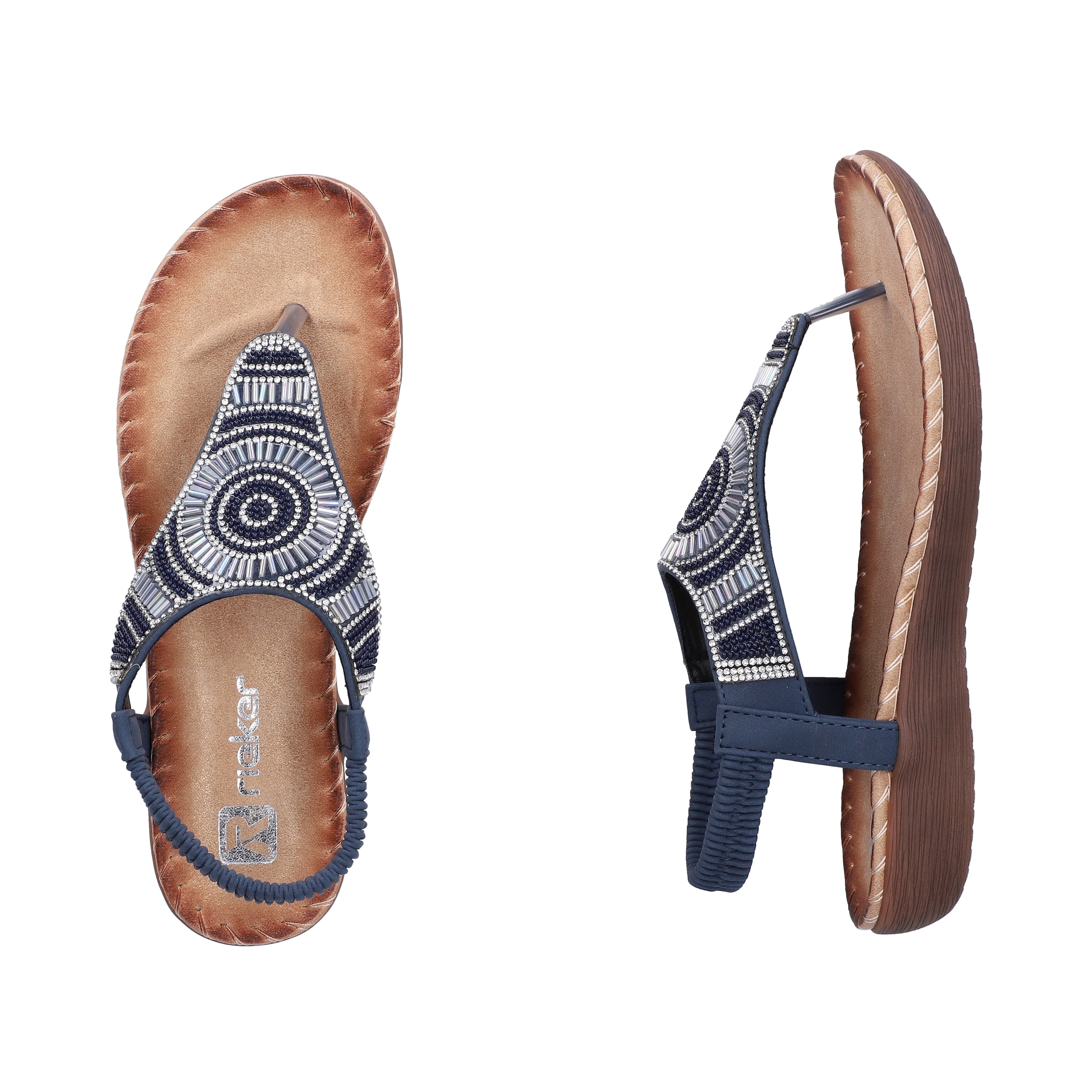 Rieker T-Bar Sandals in Blue