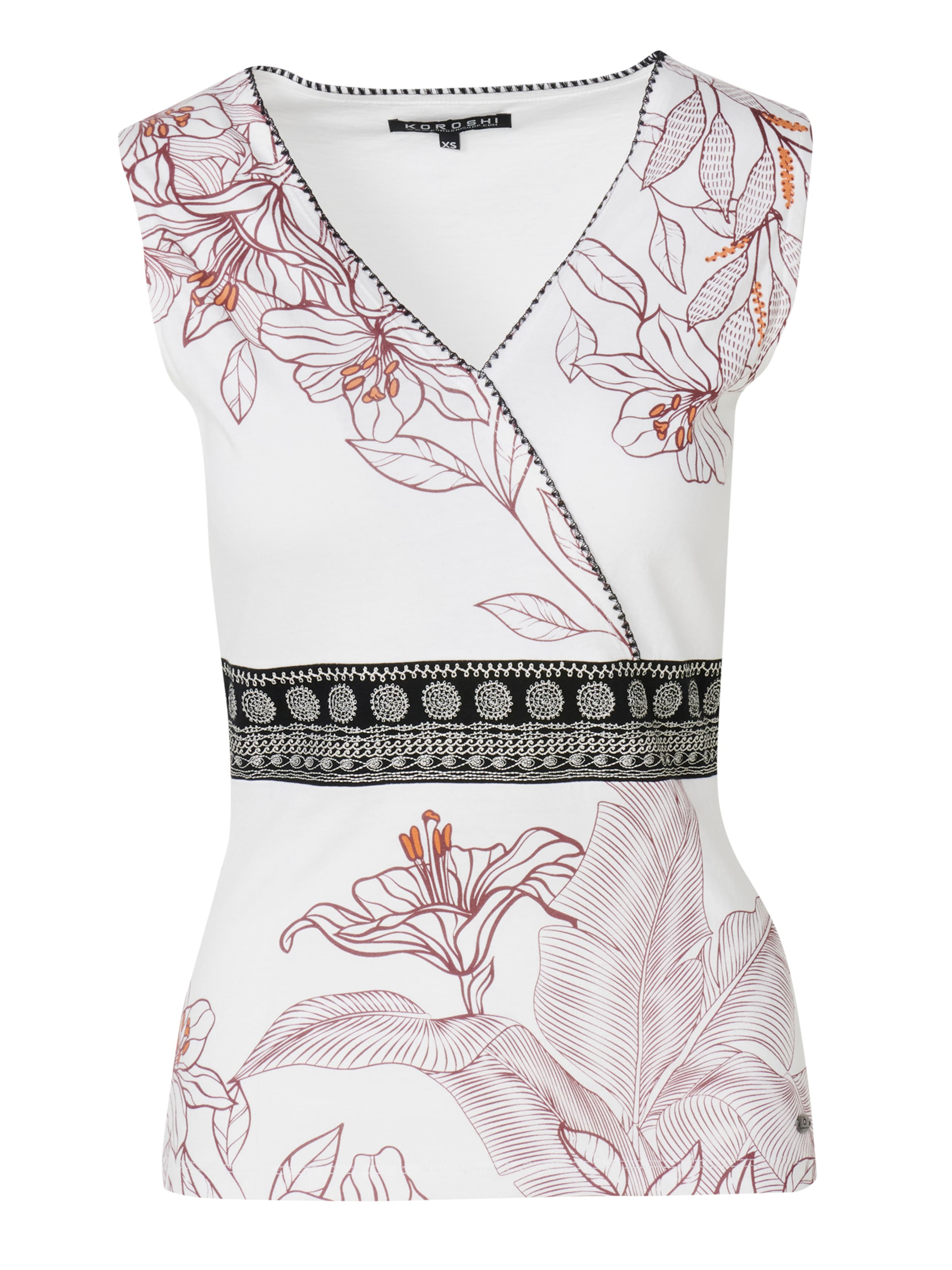 Top di KOROSHI in bianco: frontale