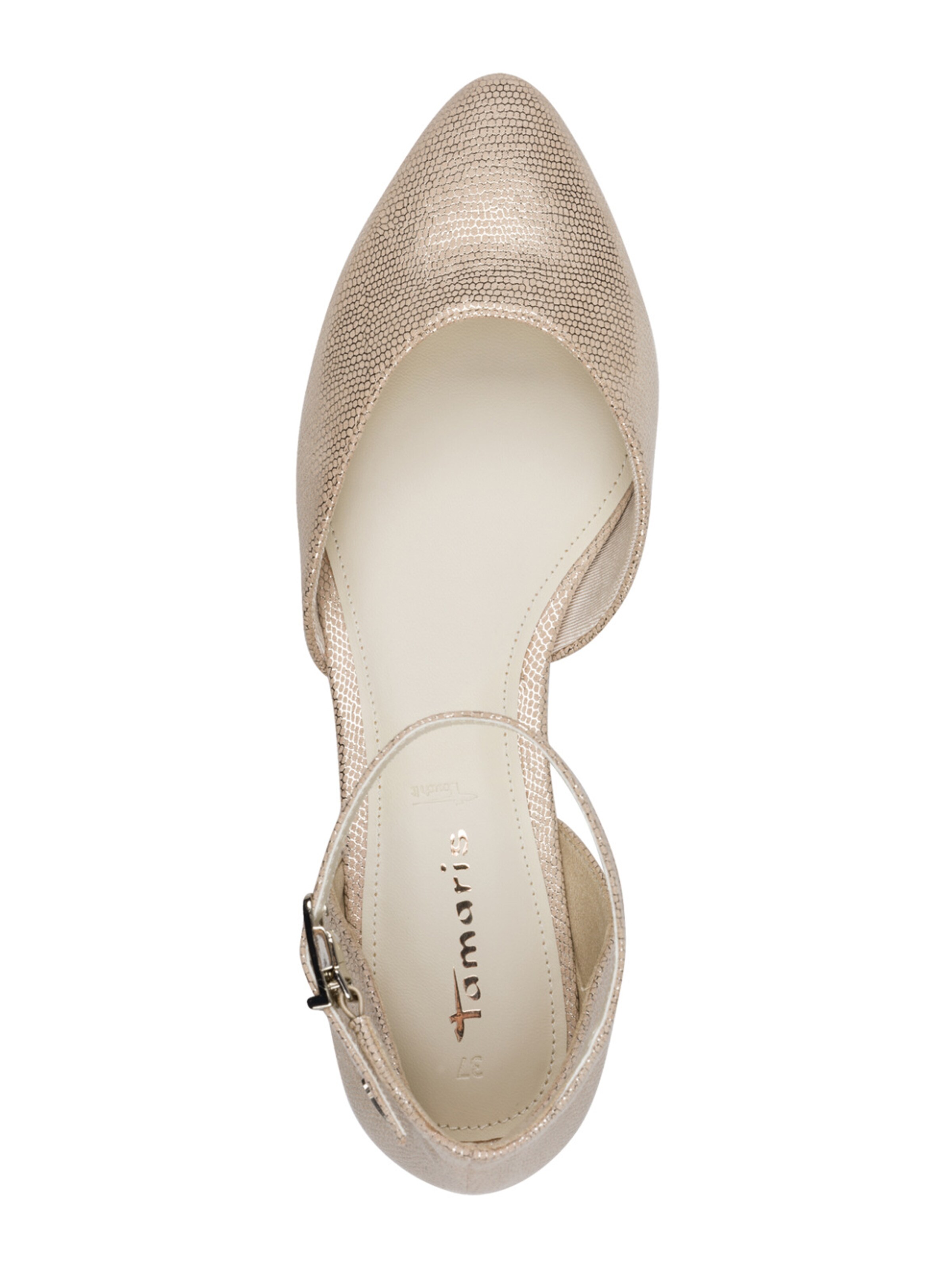 Ballerines à lanières Tamaris en or