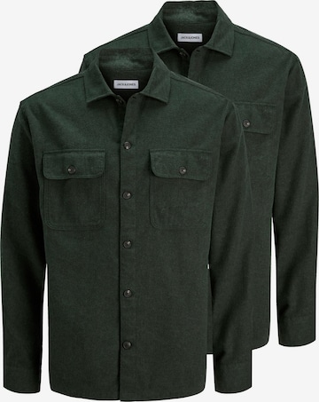 JACK & JONES Button Up Shirt 'Charge' in Green: front