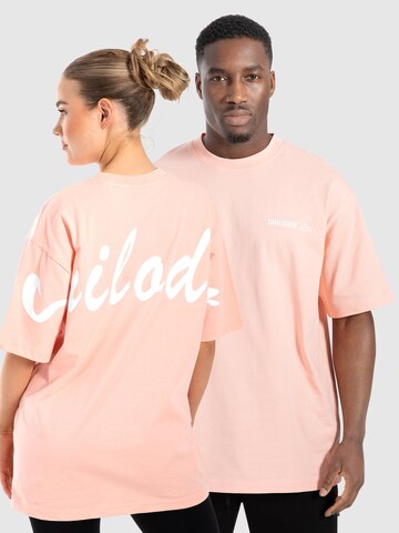 T-Shirt ' Liquid Brail ' Smilodox en rose : devant