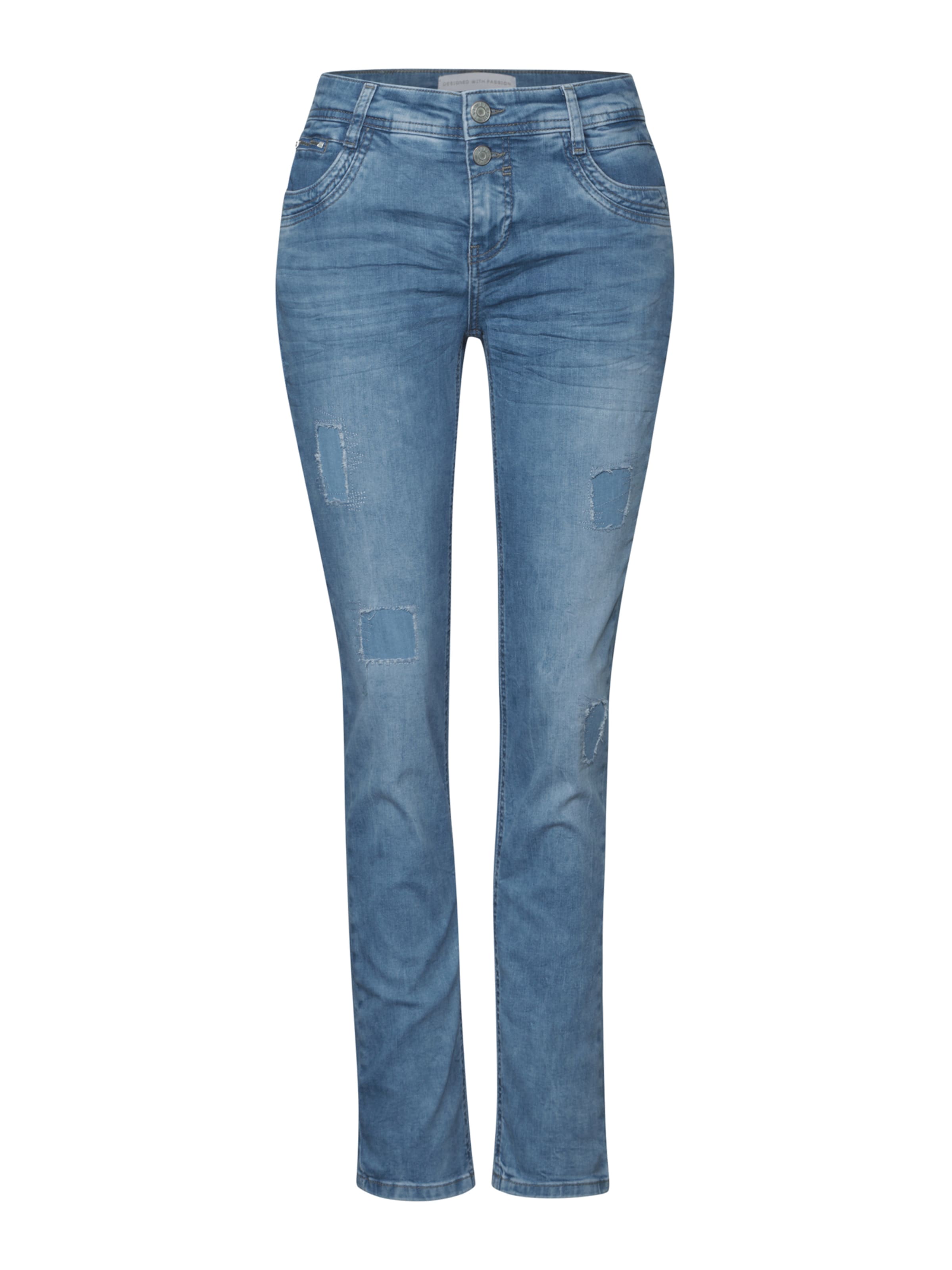 Slimfit Jeans 'Jane' de la STREET ONE pe albastru: față