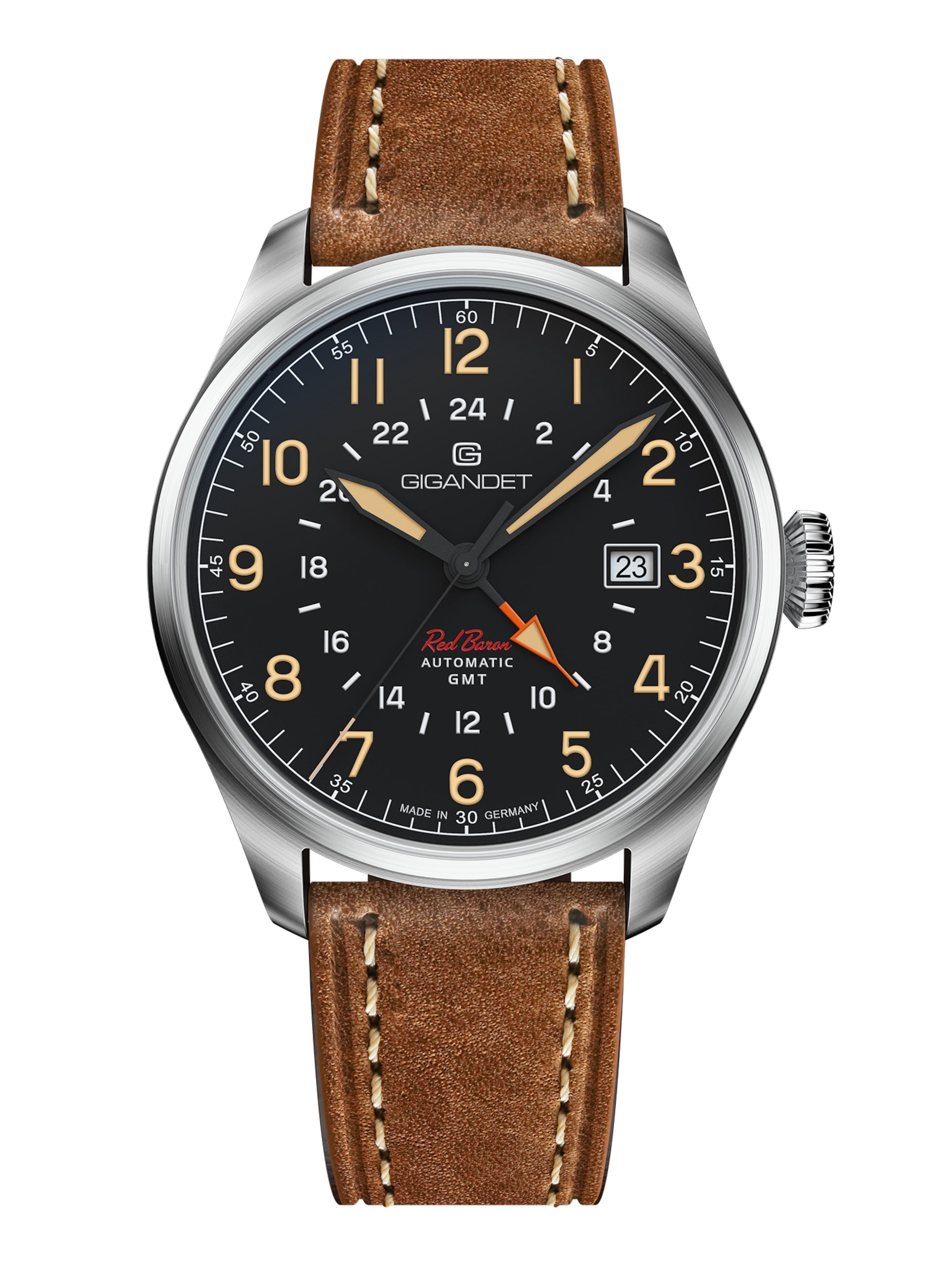Gigandet Analog Watch 'RED BARON GMT' in Brown, Item view