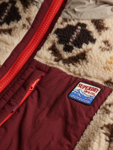 Superdry Winterjas 'Sherpa Jaquard Fleece Hybrid 263MSDW5012231A' in Beige