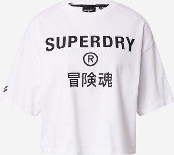 balts Superdry T-Krekls 'CODE CORE': no priekšpuses