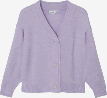 NAME IT Knit Cardigan in Purple: front