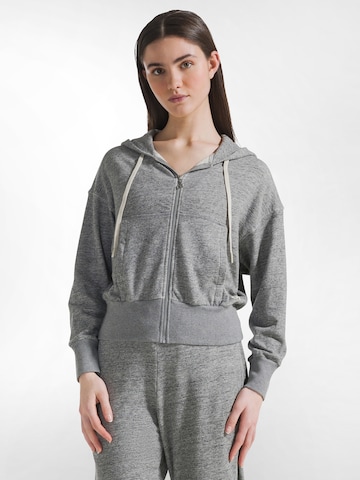 DEHA Sweatvest in Grijs: voorkant