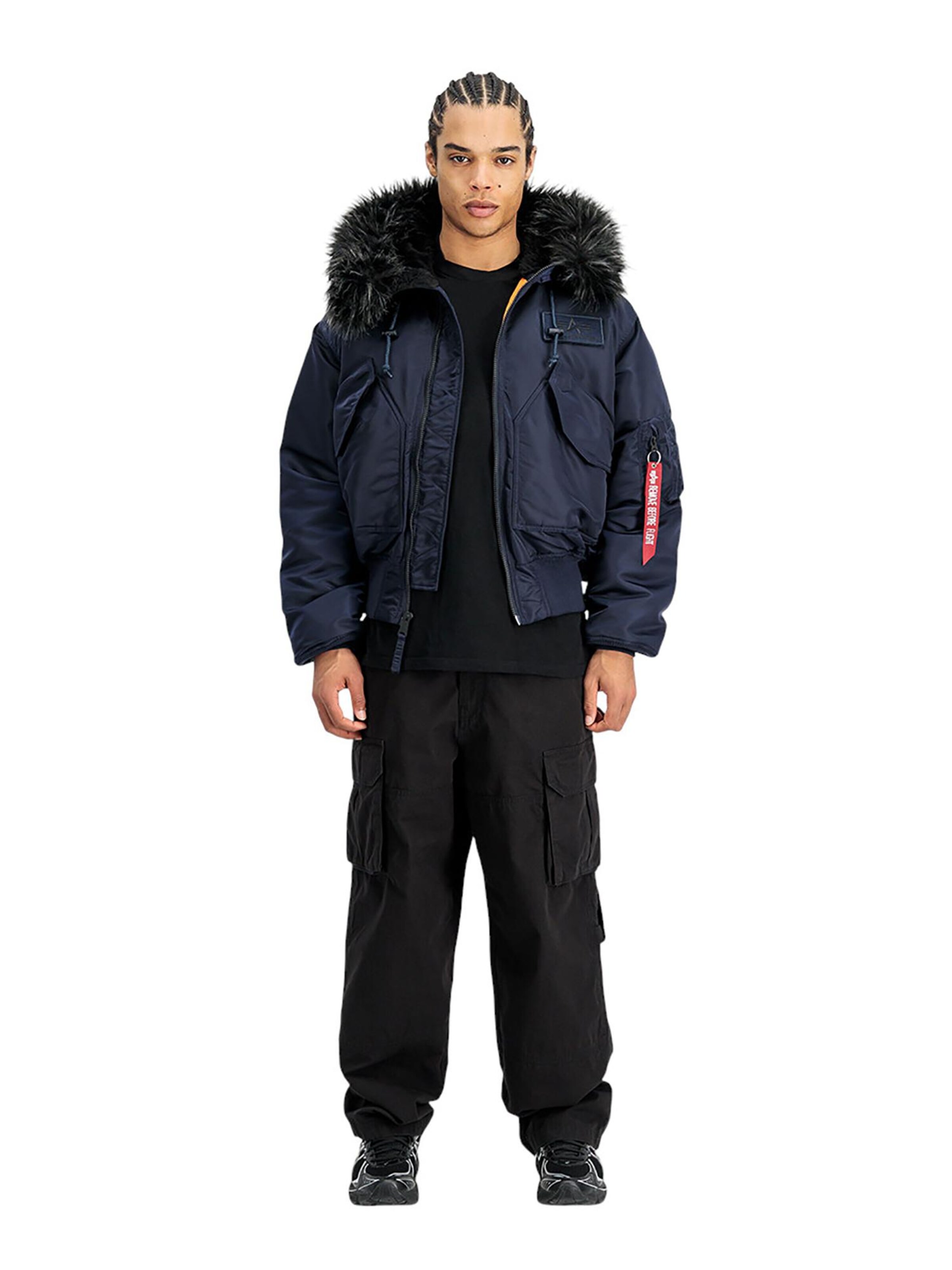 ALPHA INDUSTRIES Winter Jacket '45/P Hooded Custom' in Blue