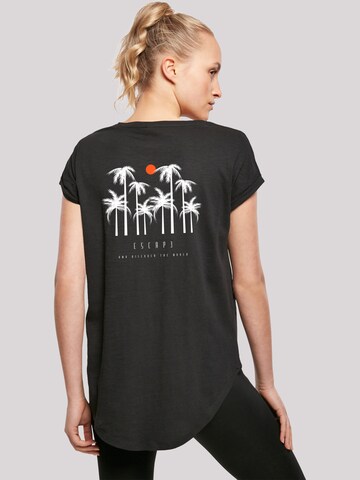 F4NT4STIC Shirt 'Escape Discover the World Palm Trees White' in Black