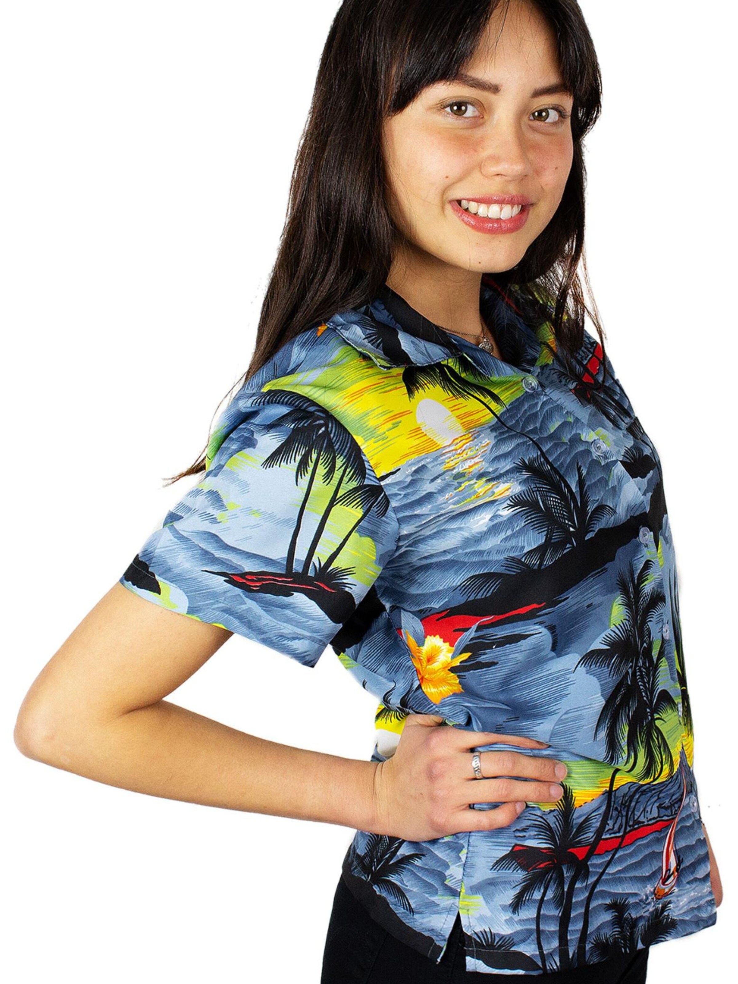 King Kameha Blouse 'Surf' in Grey