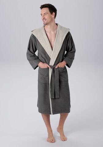 MY HOME Long Bathrobe in Grey: front