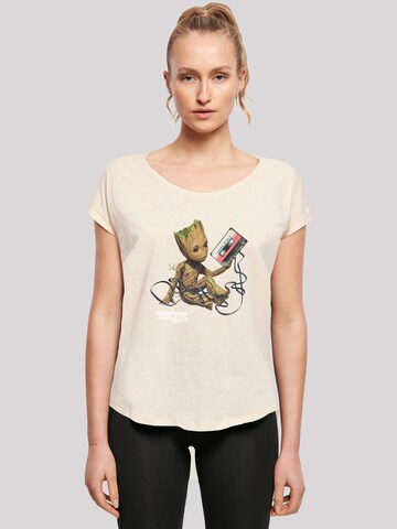 T-shirt 'Marvel Guardians Of The Galaxy Vol2 Groot Tape' F4NT4STIC en beige : devant