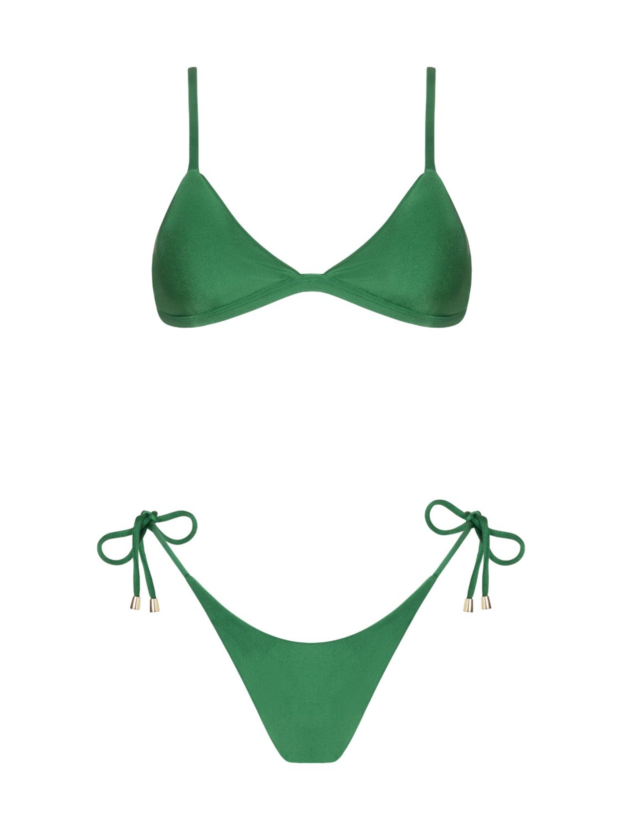 Acuarela Brand - Triángulo Bikini 'Royale Triangle Bikini Set' en verde: frente