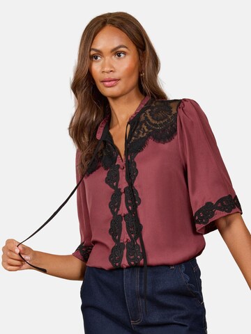 love & roses Blouse in Rood: voorkant