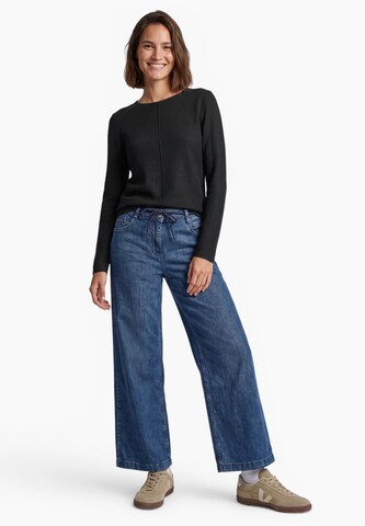 CECIL Langarm Pullover mit Rundhals und Struktur in Schwarz