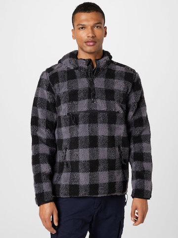 Brandit Fleece Jacket 'Teddyfleece Worker' in Grey: front